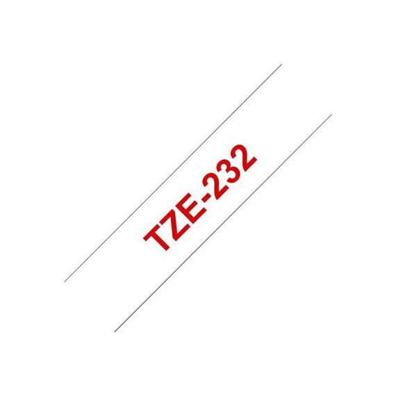 Brother TZe232 Standard adhesive red on white Roll | TZE232