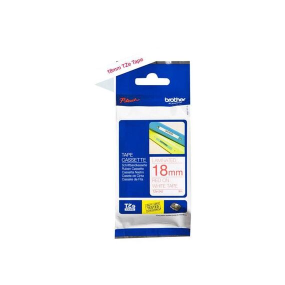 Brother TZe242 Red on white Roll (1.8 cm x 7.99 m) | TZE242