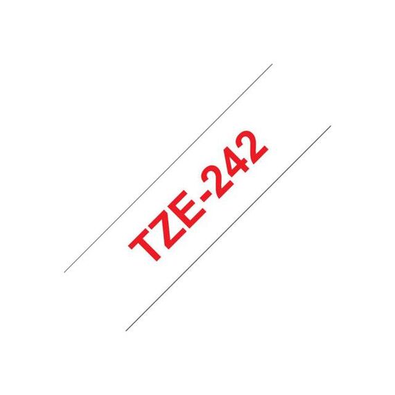 Brother TZe242 Red on white Roll (1.8 cm x 7.99 m) | TZE242