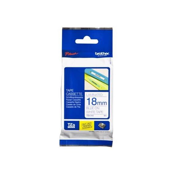 Brother TZe243 Blue on white Roll   | TZE243