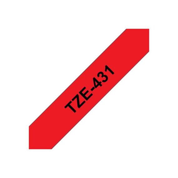 Brother TZe431 Black on red Roll (1.2 cm x 8 m) | TZE431
