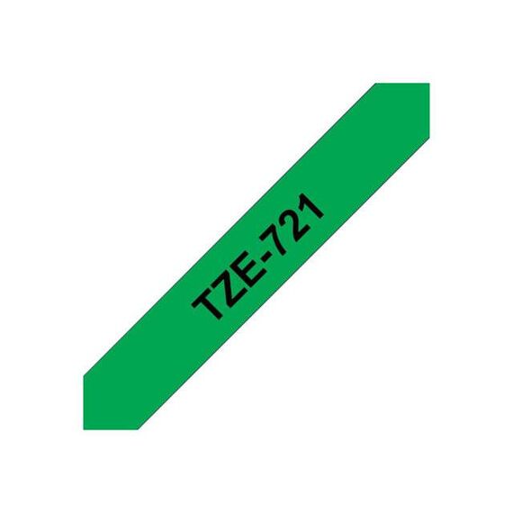 Brother TZe721 Black on green Roll (0.9 cm x 8 m) | TZE721