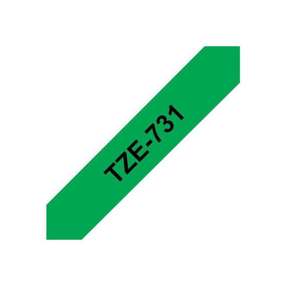 Brother TZe731 Black on green Roll (1.2 cm x 8 m) | TZE731