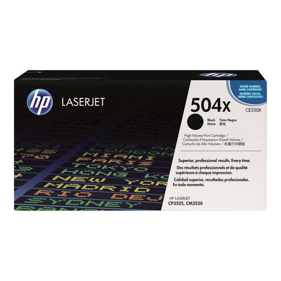 HP 504X High Yield black original LaserJet toner | CE250X