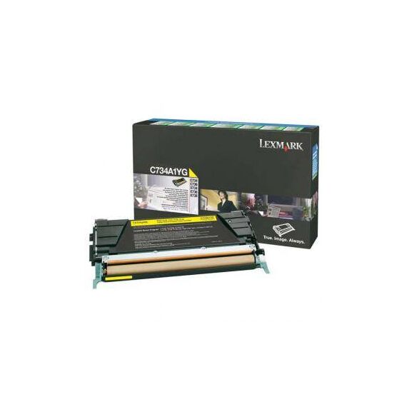 Lexmark Yellow original toner cartridge LCCP, | C734A1YG