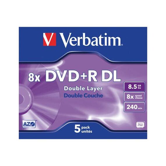 Verbatim 5 x DVD+R DL 8.5 GB (240min) 8x matt | 43541