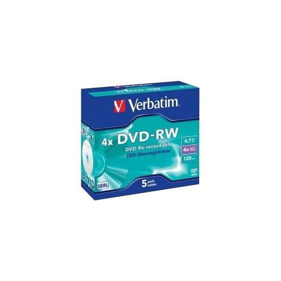 Verbatim DataLifePlus 5 x DVD-RW 4.7 GB 4x jewel | 43285