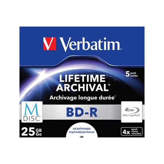 Verbatim M-Disc 5 x BD-R 25 GB 4x ink jet printable | 43823