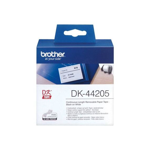 Brother DK44205 Removable adhesive white Roll | DK44205