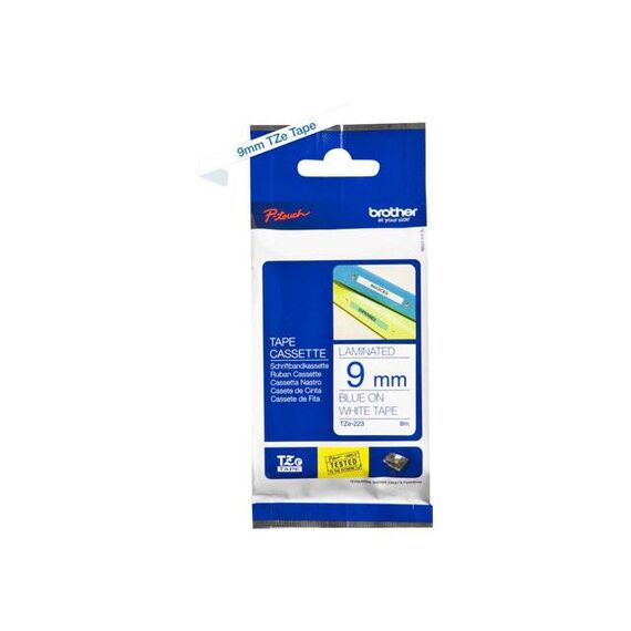 Brother TZe223 Blue on white Roll (0.9 cm x 8 m) | TZE223