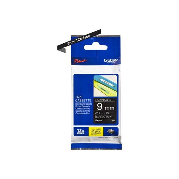 Brother TZe325 White on black Roll  | TZE325
