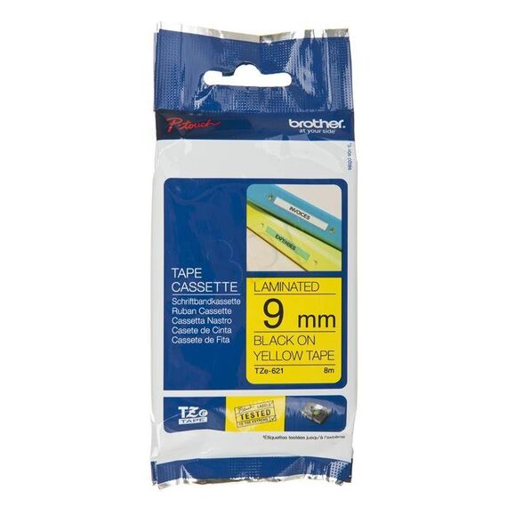 Brother TZe621 Black on yellow Roll (0.9 cm x 8 m) | TZE621