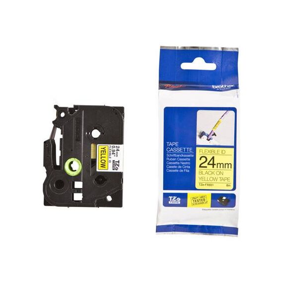 Brother TZeFX651 Black on yellow Roll | TZEFX651