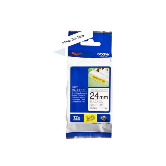 Brother Extra strength adhesive black on white - TZES251