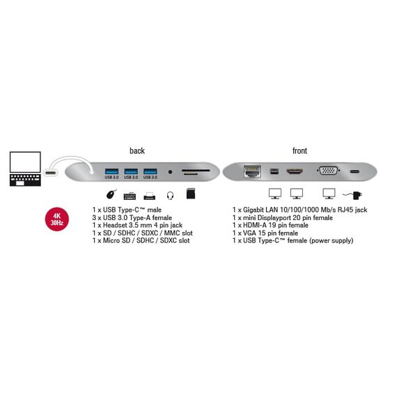 DeLOCK USB Type-C 3.1 Docking Station 4K Docking | 87298