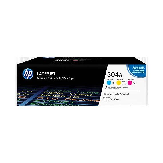 HP 304A Tri-pack 3-pack yellow, cyan, magenta - CF372AM