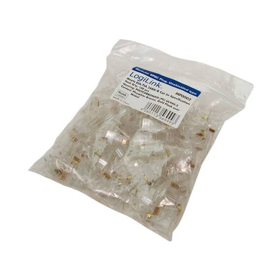 LogiLink Network connector RJ-45 (M) pack of 100 | MP0002