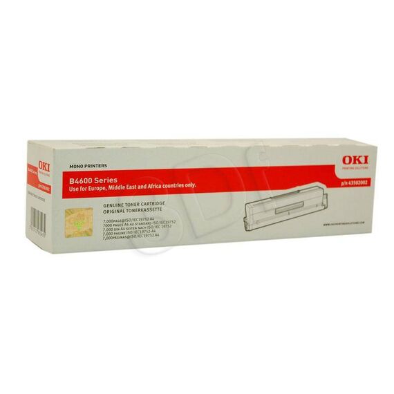OKI Black original toner cartridge for B4600, | 43502002