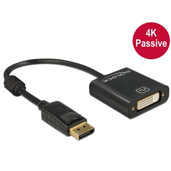 Delock Adapter Displayport to DVI 4K Passive black | 62601