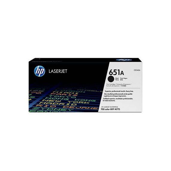 HP 651A Black original LaserJet toner cartridge CE340A