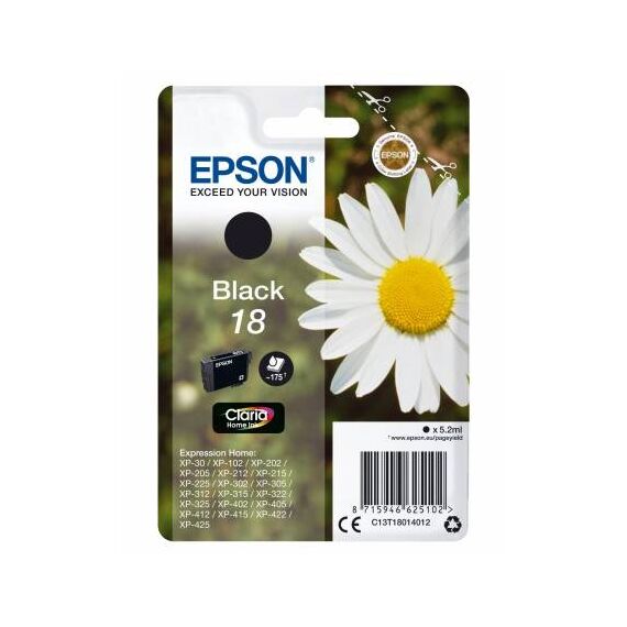 Epson 18 5.2 ml black original ink cartridge C13T18014012