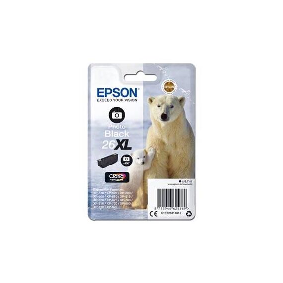 Epson 26XL 8.7 ml XL photo black ink C13T26314012