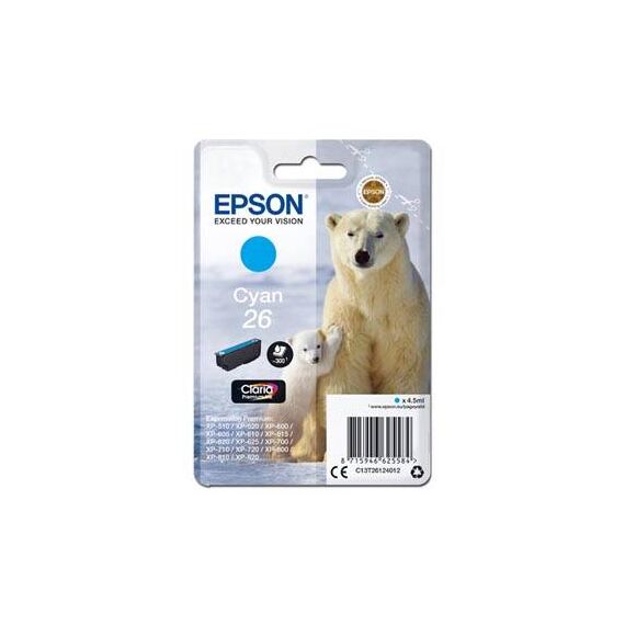 Epson 26 4.5 ml cyan original blister ink C13T26124012