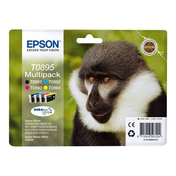 Epson T0895 Multipack 4-pack black, yellow, C13T08954010