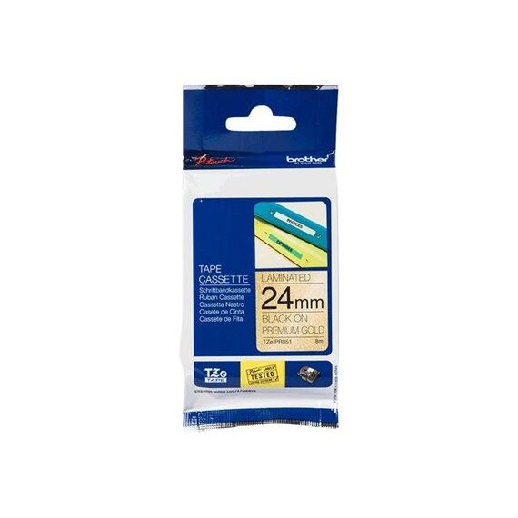 Brother TZePR851 Black on premium gold Roll (2.4 TZEPR851
