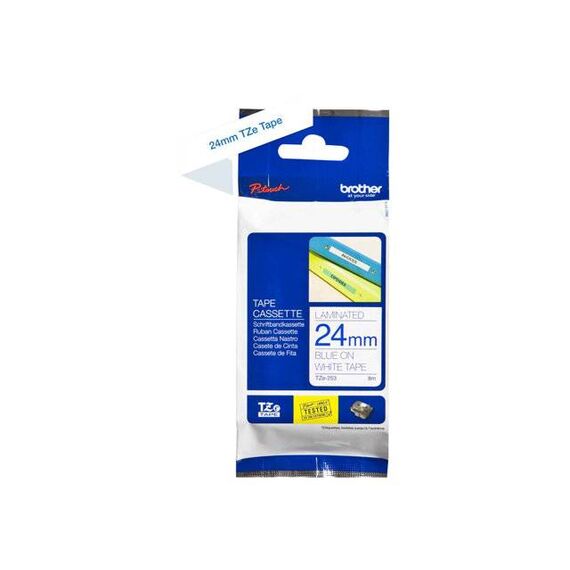 Brother TZe253 Blue on white Roll (2.4 cm x 8 m) 1 TZE253