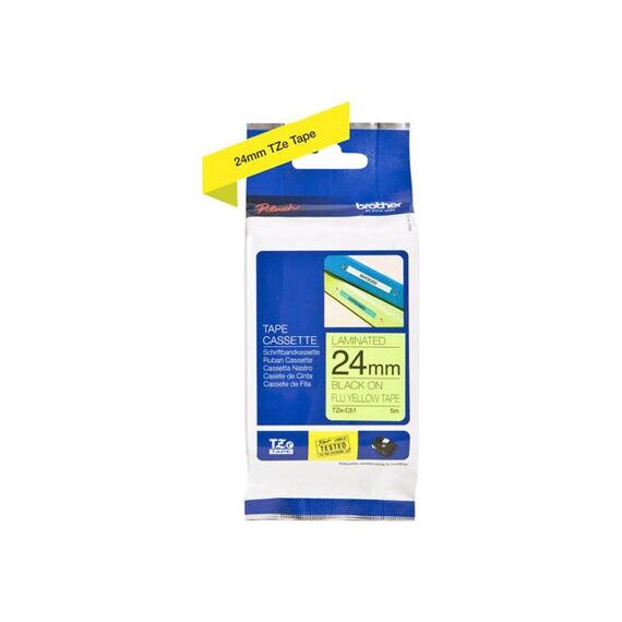 Brother TZeC51 Black on yellow Roll (2.4 cm x 5 m) TZEC51