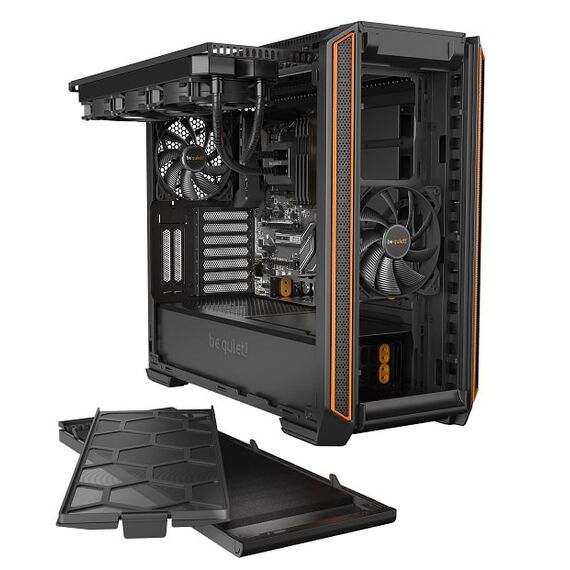 Silent Base 601 Window computer case Midi-Tower Black,Orange