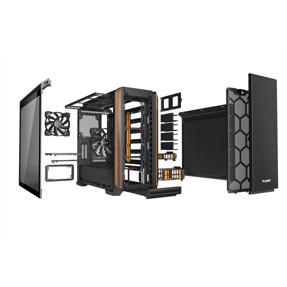 Silent Base 601 Window computer case Midi-Tower Black,Orange