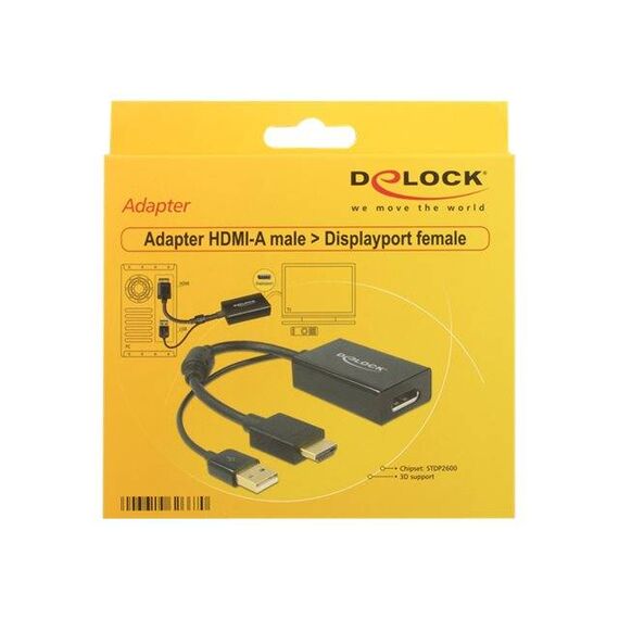 DeLOCK Video converter HDMI DisplayPort black 62667