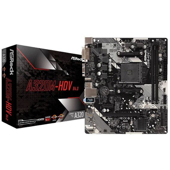 ASRock A320M-HDV R4.0 Motherboard micro 90-MXB9L0-A0UAYZ