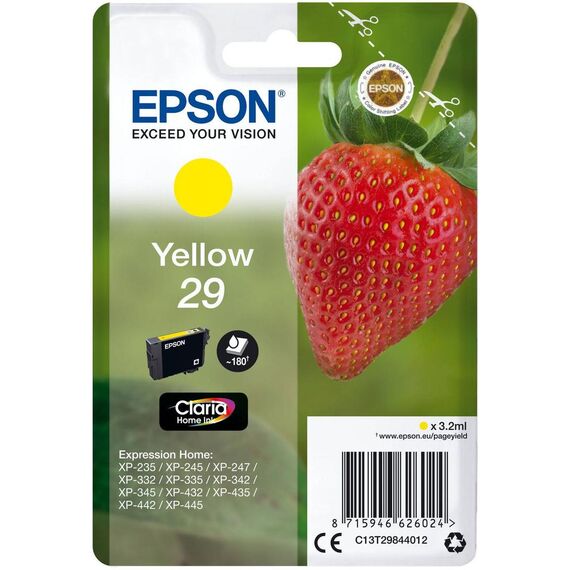Epson 29 3.2 ml yellow original blister ink C13T29844012