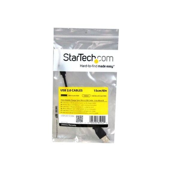 StarTech.com Short Micro-USB cable 15cm USBAUB15CMBK