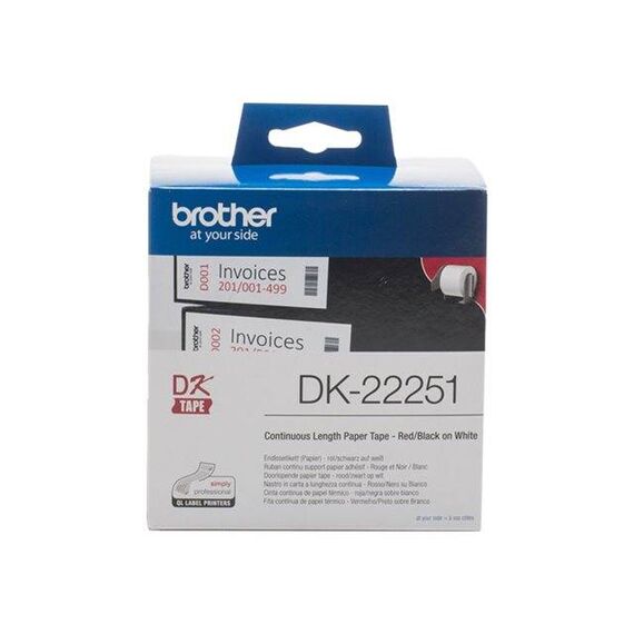Brother DK-22251 Blackred on white Roll (6.2 cm x DK22251