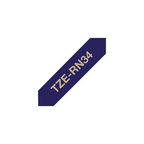 Brother TZeRN34 Gold on navy blue Roll (1.2 cm x TZERN34