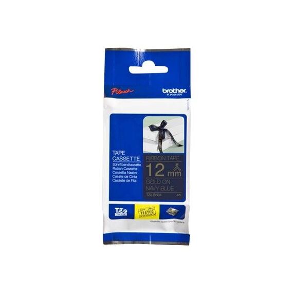 Brother TZeRN34 Gold on navy blue Roll (1.2 cm x TZERN34