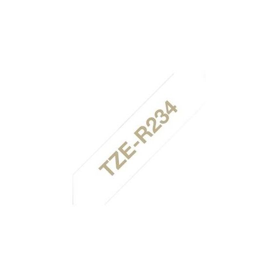 Brother TZe-R234 Gold on white Roll (1.2 cm x 4 TZER234