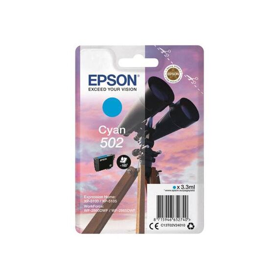 Epson 502 3.3 ml cyan original blister ink C13T02V24010