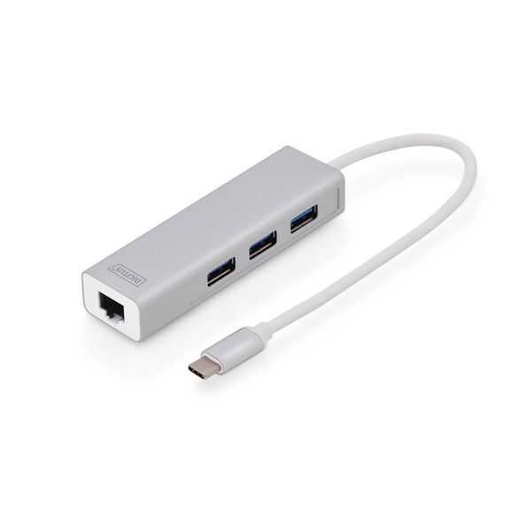 DIGITUS Port USB 3.0 Type C Hub with Gigabit DA-70255