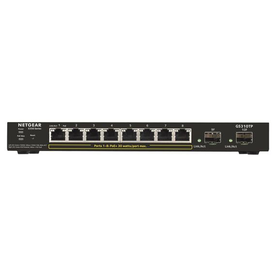 NETGEAR Pro GS310TP Switch smart 8x1000+POE(55W) + 2xSFP GS310TP-100EUS
