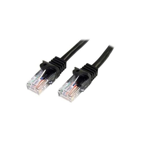 StarTech.com 0.5m Black Cat5e Cat 5 Snagless 45PAT50CMBK