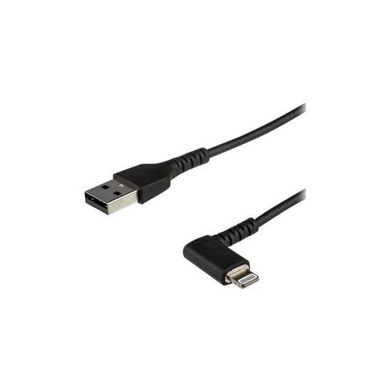 StarTech.com 2m 6.6ft Angled Lightning to USB Black RUSBLTMM2MBR
