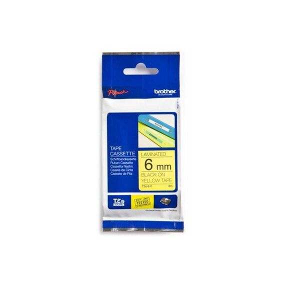 Brother TZe-611 Black on yellow Roll (0.6 cm)  TZE611