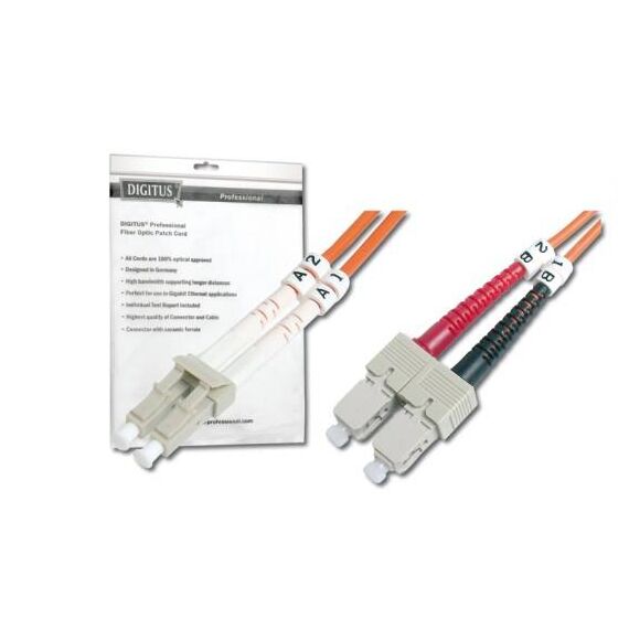 DIGITUS Patch cable LC multi-mode (M) to SC 2m orange DK-2532-02