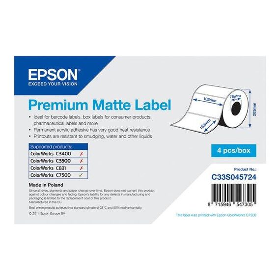 Epson Premium Matte permanent acrylic adhesive C33S045724