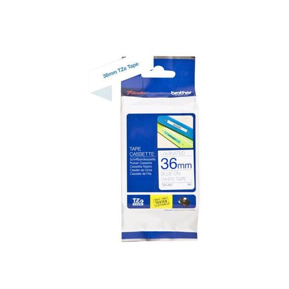 Brother TZe-263 Blue on white Roll (3.6 cm x 8 m) TZE263